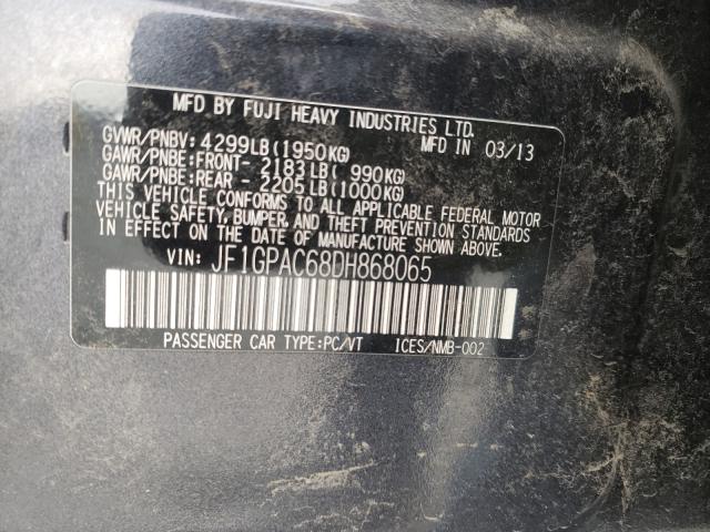 2013 SUBARU IMPREZA PR JF1GPAC68DH868065