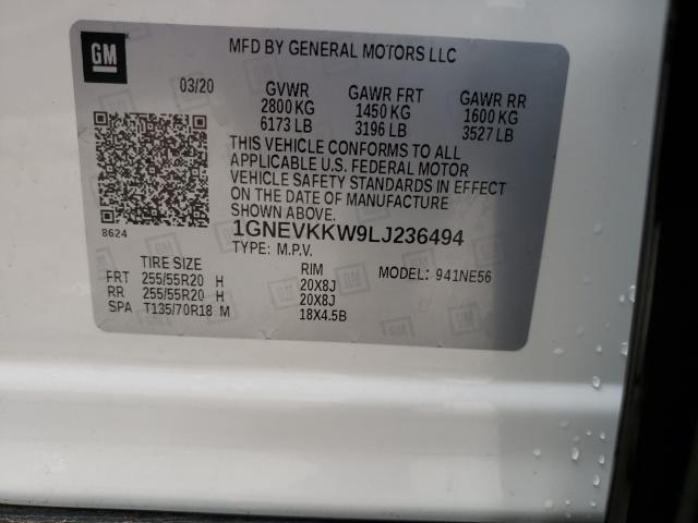 2020 CHEVROLET TRAVERSE P 1GNEVKKW9LJ236494