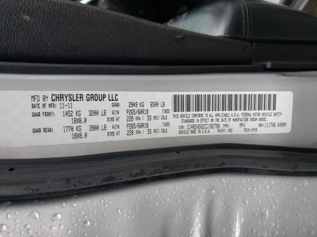 2012 DODGE DURANGO CR 1C4RDHDG2CC182790