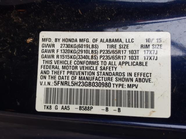 2016 HONDA ODYSSEY LX 5FNRL5H23GB030980