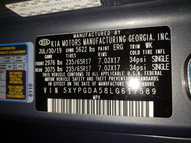 2020 KIA SORENTO S 5XYPGDA58LG617589