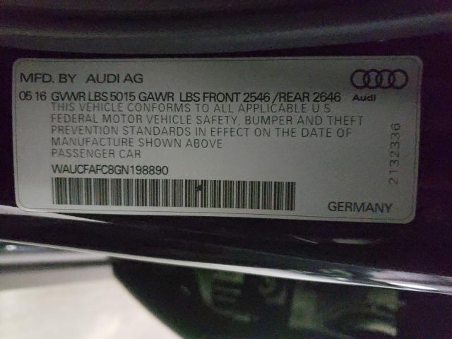 2016 AUDI A6 PREMIUM WAUCFAFC8GN198890