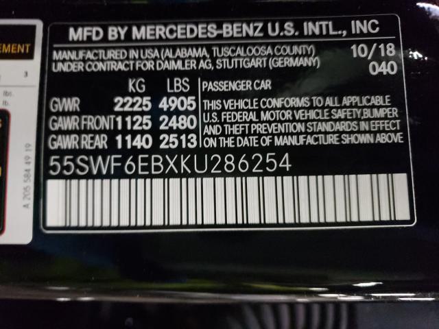 2019 MERCEDES-BENZ C 43 AMG 55SWF6EBXKU286254