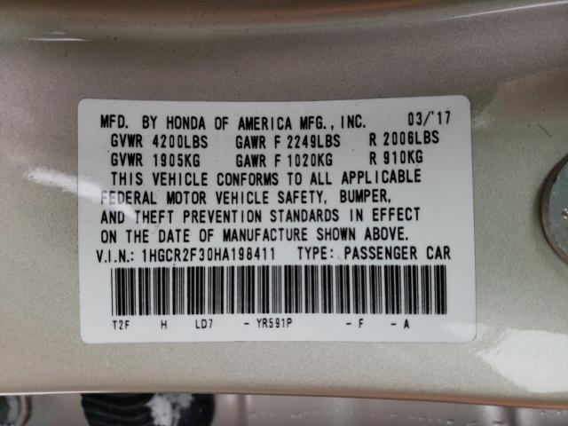 2017 HONDA ACCORD LX 1HGCR2F30HA198411