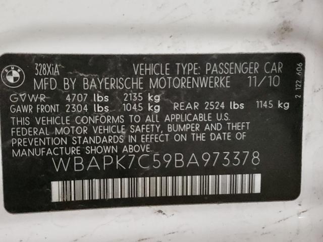 2011 BMW 328 XI WBAPK7C59BA973378