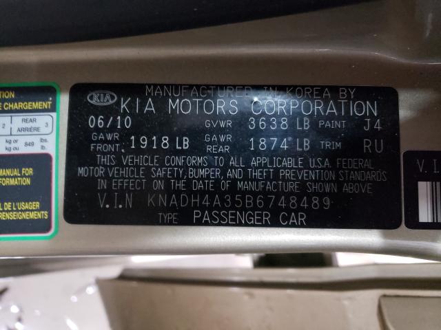 2011 KIA RIO BASE KNADH4A35B6748489