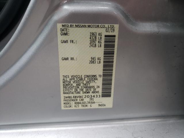 2019 NISSAN ALTIMA S - 1N4BL4BV4KC203433