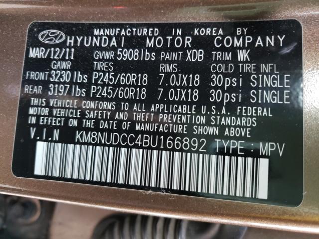 2011 HYUNDAI VERACRUZ G KM8NUDCC4BU166892