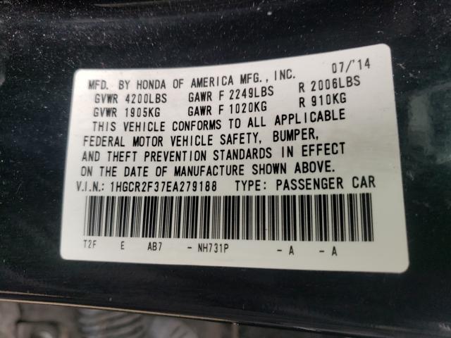 2014 HONDA ACCORD LX 1HGCR2F37EA279188