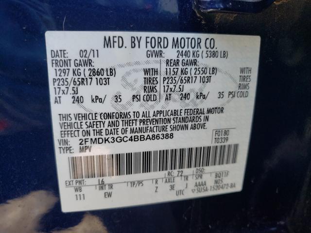 2011 FORD EDGE SE - 2FMDK3GC4BBA86388