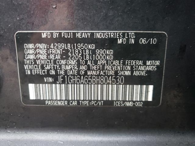 2011 SUBARU IMPREZA 2. JF1GH6A65BH804530