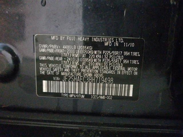 2011 SUBARU FORESTER L JF2SHAEC3BH719498