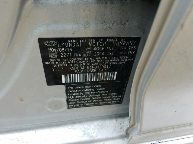 2017 HYUNDAI ELANTRA SP KMHD04LB1HU320417