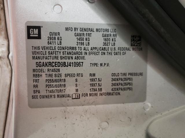 2011 BUICK ENCLAVE 5GAKRCED9BJ410967