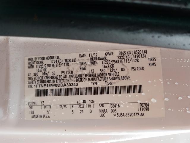2013 FORD E150 CARGO 1FTNE1EW6DDA30340