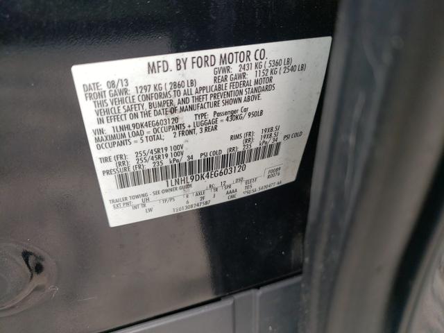 2014 LINCOLN MKS 1LNHL9DK4EG603120