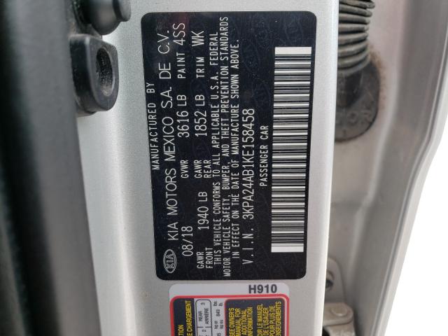 2019 KIA RIO S 3KPA24AB1KE158458