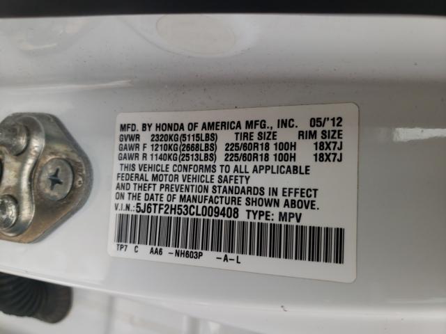 2012 HONDA CROSSTOUR 5J6TF2H53CL009408