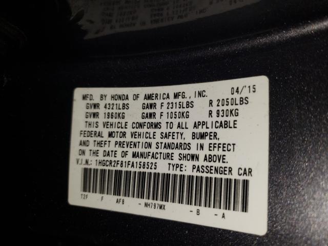 2015 HONDA 1100CC 1HGCR2F81FA158525