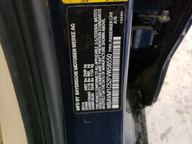 2015 BMW X1 SDRIVE2 WBAVM1C52FVW58550