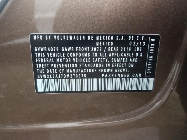 2013 VOLKSWAGEN JETTA BASE - 3VW2K7AJ7DM270975