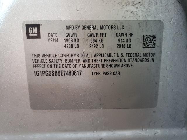 2014 CHEVROLET CRUZE LTZ 1G1PG5SB6E7480817