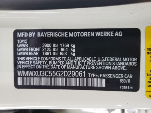 2016 MINI COOPER S WMWXU3C55G2D29061