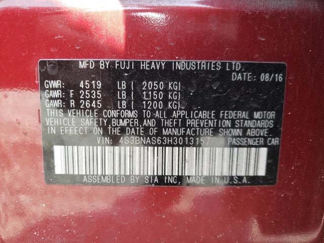 2017 SUBARU LEGACY SPO 4S3BNAS63H3013157