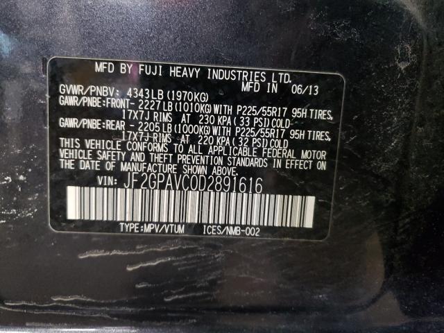 2013 SUBARU XV CROSSTR JF2GPAVC0D2891616