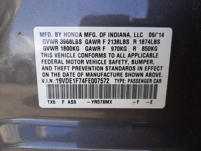 2015 ACURA ILX 20 TEC 19VDE1F74FE007572