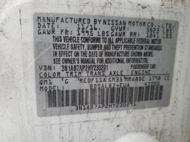 2017 NISSAN SENTRA 3N1AB7AP2HY230291