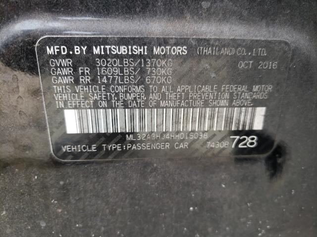 2017 MITSUBISHI MIRAGE ES ML32A3HJ4HH015038