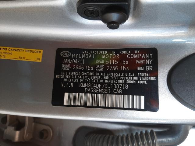 2011 HYUNDAI GENESIS 4. KMHGC4DF7BU138718