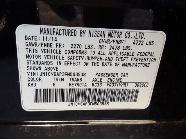 2015 INFINITI Q40 JN1CV6AP3FM503538