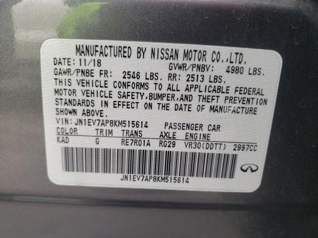2019 INFINITI Q50 LUXE JN1EV7AP8KM515614