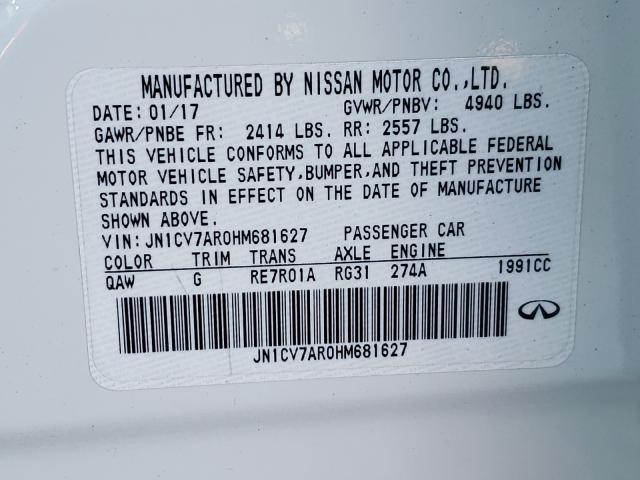 2017 INFINITI Q50 BASE JN1CV7AR0HM681627