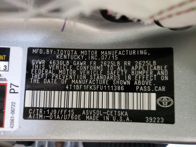 2015 TOYOTA CAMRY LE/X 4T1BF1FK5FU111386