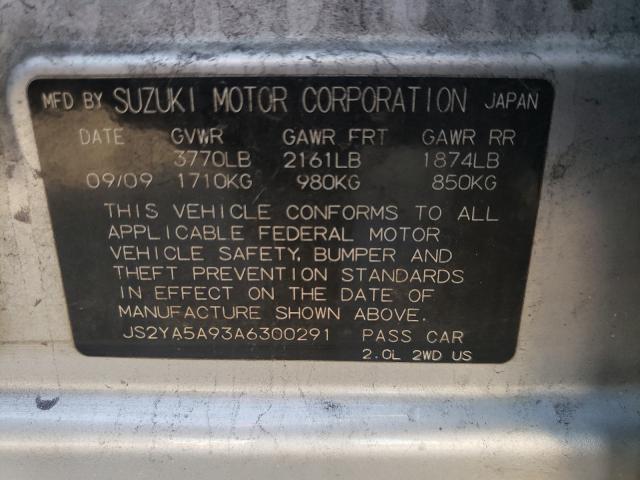 2010 SUZUKI SX4 SPORT JS2YA5A93A6300291