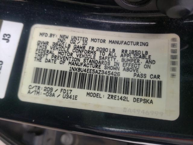 2010 TOYOTA COROLLA BA - 1NXBU4EE5AZ345426