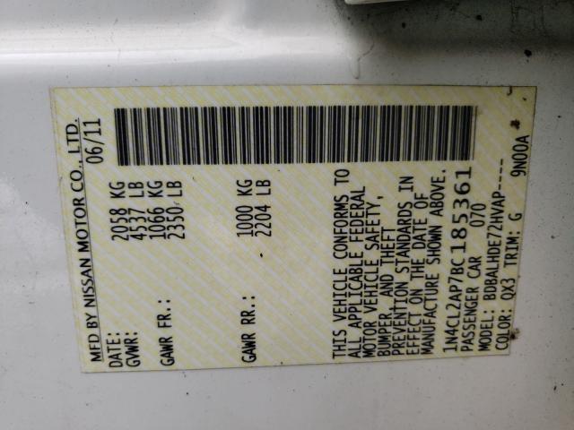 2011 NISSAN ALTIMA HYB 1N4CL2AP7BC185361