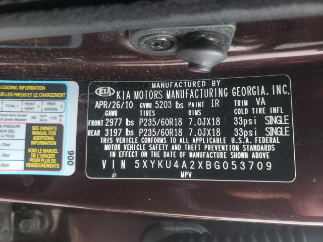 2011 KIA SORENTO EX 5XYKU4A2XBG053709