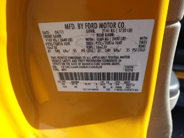 2011 FORD ESCAPE HYB 1FMCU4K39BKC06520