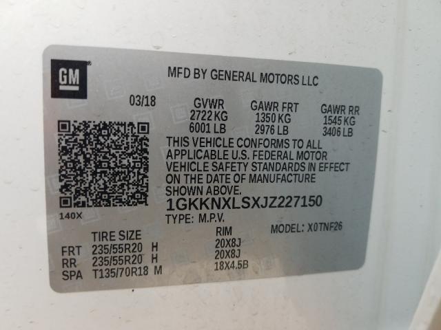 2018 GMC ACADIA DEN 1GKKNXLSXJZ227150