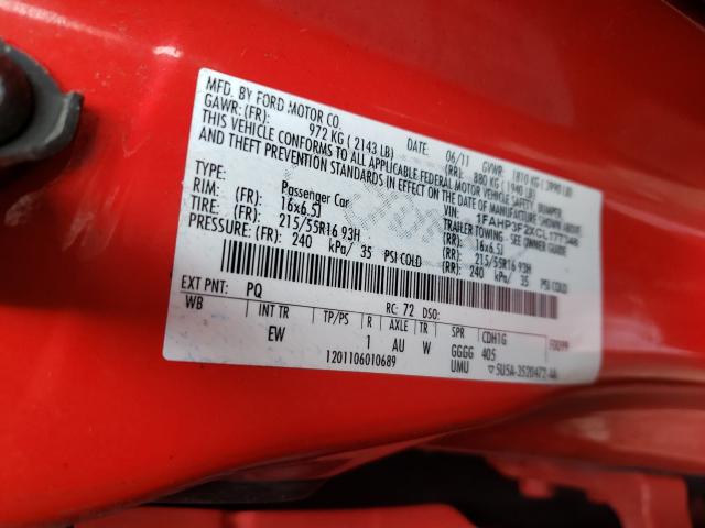 2012 FORD FOCUS SE 1FAHP3F2XCL177348