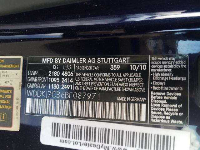 2011 MERCEDES-BENZ E 550 WDDKJ7CB6BF087971