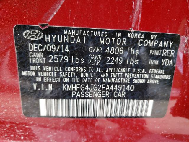 2015 HYUNDAI AZERA KMHFG4JG2FA449140