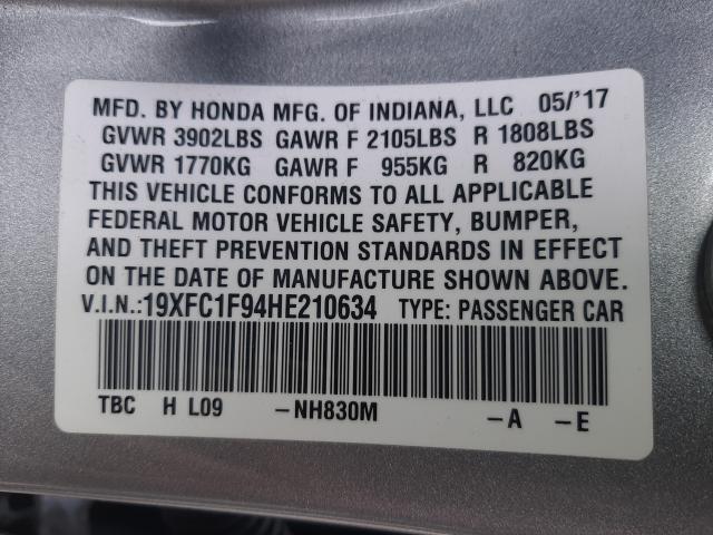 2017 HONDA CIVIC TOUR 19XFC1F94HE210634