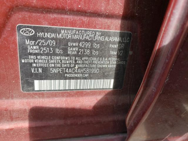 2010 HYUNDAI SONATA GLS - 5NPET4AC4AH581990