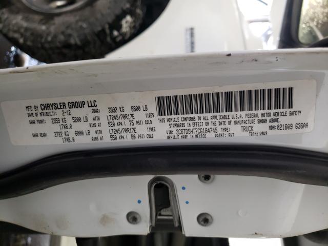 2012 DODGE RAM 2500 S 3C6TD5HT7CG184745