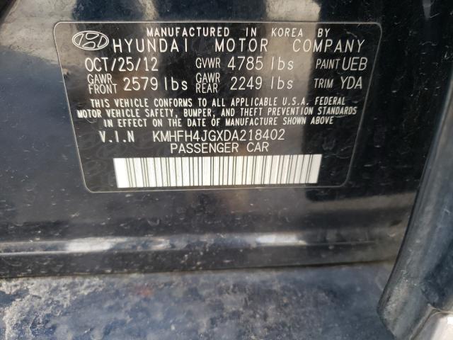 2013 HYUNDAI AZERA GLS KMHFH4JGXDA218402